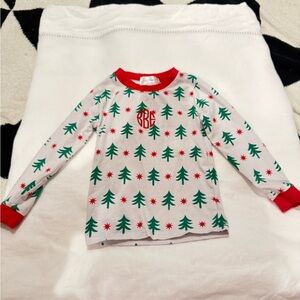 EUC Cecil and Lou Monogram “BBE” Green Stripe Red Christmas Tree Holiday 3T